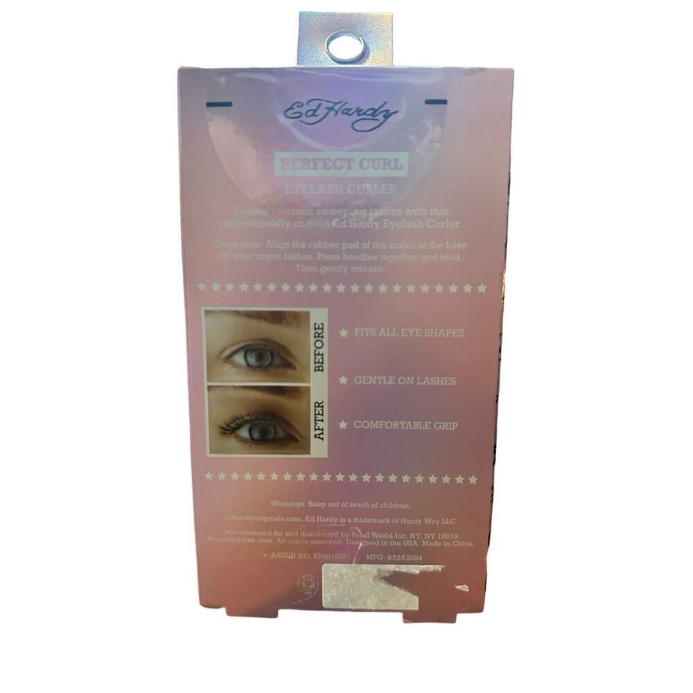 Ed Hardy Perfect Curl Eyelash Curler with Pink Handles - Picture 4 of 4
